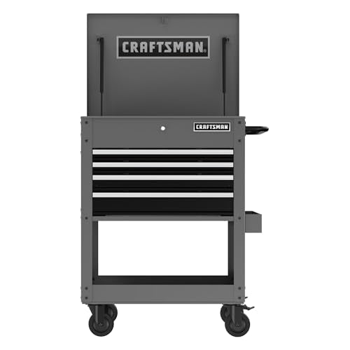 CRAFTSMAN Tool Chest with Wheels, Rolling Cart with Drawers, Power Outlets and USB Port, Steel Storage Tool Cabinet with 4 Drawers, Toolbox on Wheels, Supports up to 700 lbs, Grey (CMST98276GB) - color: Grey
