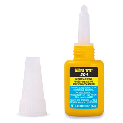 Vibra-Tite 304 - Instant Adhesive, Clear Color, for Plastics, Elastomers, & Rubber