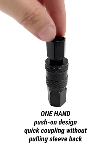 1/4-inch air hose fittings,air compressor quick connect fittings,15 Pieces Air Coupler and Plug Kit,Heavy Duty Aluminum,Lightweight Connector Set,Black - color: Black