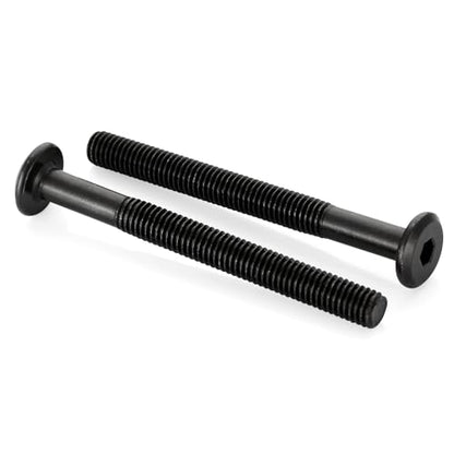 M8 x 100mm Socket Cap Allen Bolts, Flat Round Head Socket Cap Screws, Furniture Screws, Carbon Steel, Partial Thread, Black Oxide Finish, 10 PCS - size: M8 x 100mm