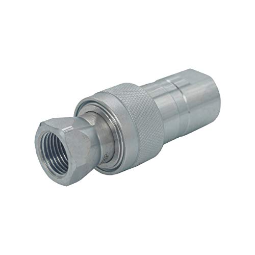 2-Sets 3/8'' Ag NPT ISO5675 Carbon Steel Hydraulic Quick Connect Coupling/Coupler Poppet Valve，Pioneer Type, Set w/Dust Cap - size: 2Set-3/8 NPT ( Poppet)