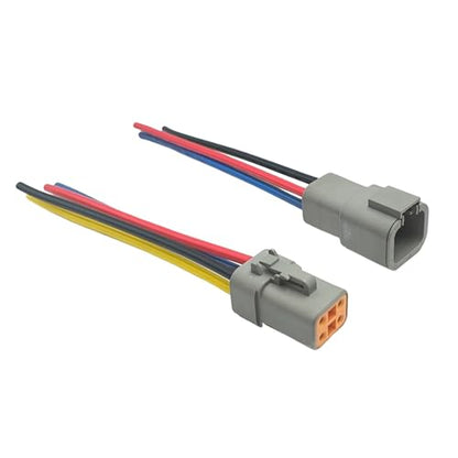 2 Sets DTP 4 Pin Waterproof Connector,Male and Female Electrical Connectors Wiring Harness 12 AWG Cable Wire for Car,Truck,Boats LED - style: 4Pins