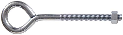 Hillman Eye Bolts With Nuts, 3/8in x 6in, 4 Pack, Zinc