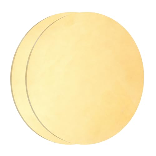 uxcell 2Pcs Brass Round Plate, 0.04"(1mm) Thick 4"(102mm) Dia H65 Brass Round Disc Blank Metal Sheet Copper Circle Disc for Metal Stamping DIY Crafts - size: 0.04"x 4"