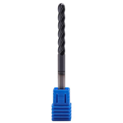 2Pcs 3/16" 4 Flute Solid Carbide Long Ball Nose End Mill Set, AlTiN Coated - size: 3/16 in