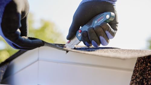 BOSCH H11-11100-1 Folding Utility Knife | Compact, Portable, and Durable with Integrated Blade Storage, Thumb Rest, and Includes Belt Clip, Strap Cutter, 3 Blades (Pack of 2) - size: 682 in (Pack of 2), style: Industrial