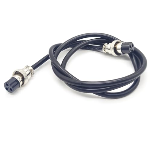 3.28 ft GX20 3 Pin Double Female Cable, GX20 3Pins Female to Female Head Aviation Cordset Electrical Connector Panel Mount Circular Metal Adapter Cordset for Ships 7A 250V 15AWG (1meter) - size: GX20 3Pin