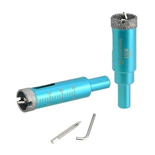 3/4 Inch Diamond Hole Saw with Pilot Drill Bit, Diamond Tipped Tile Hole Saws, Dry/Wet Use for Porcelain Tile, Ceramic Pottery, Granite, Stone, Marble, Glass Bottles - 2 Pack - size: 3/4 Inch (19mm) 2-Pack