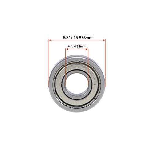 uxcell R4ZZ Deep Groove Ball Bearing 1/4-inchx5/8-inchx0.196-inch Shielded Z2 Lever Bearings 10pcs - size: 1/4"x5/8"x0.196"