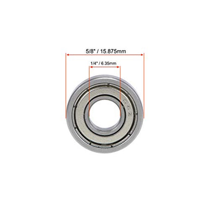 uxcell R4ZZ Deep Groove Ball Bearing 1/4-inchx5/8-inchx0.196-inch Shielded Z2 Lever Bearings 10pcs - size: 1/4"x5/8"x0.196"