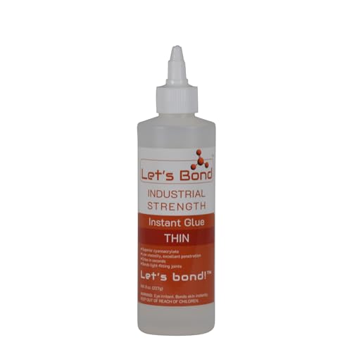 Let's Bond 8 oz Thin Professional Grade Instant Glue, Premium Cyanoacrylate, 5 CPS - size: 8 oz