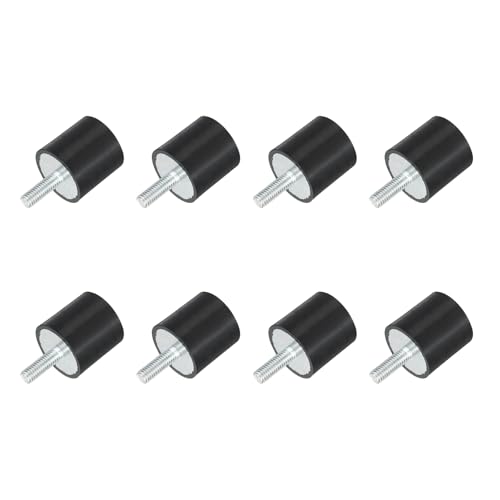 uxcell M6 Thread Rubber Mounts, Vibration Isolators, Cylindrical Shock Absorber with Studs 25 x 25mm 8pcs - size: M6x25x25mm