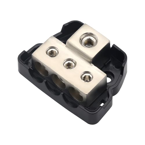 3 Way Amplifier Sub Speaker Audio Distribution Block 0 Gauge /4 Gauge in 4 GA / 8GA Wire Out Connecting Blocks 1PCS - style: 3Way 0/4 IN 4/8GA OUT 1PCS