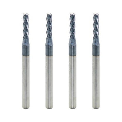 7/64" Carbide Square End Mill, 4 Flute, AlTiN Coating, 4 Pcs - size: 7/64" (4 Pcs), style: For Alloy Steels