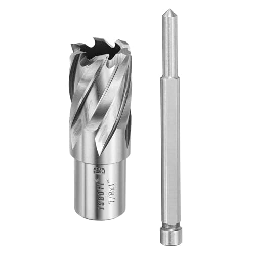 HARFINGTON Annular Cutter 7/8" Cutting Diameter Shank 3/4" with 1" Depth of Locating Pin M2 High-Speed Steel Drill Bit Annular Cutter for Standard Magnetic Drills Machine Tools Mills - size: 7/8 inch * 1 inch