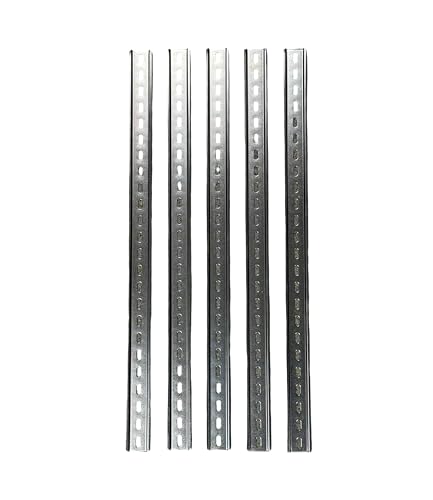 International Connector T&G 5 Pieces DIN Rail Slotted Zinc-Plated Steel RoHS 35mm Wide 7.5mm High (24") - size: 24"