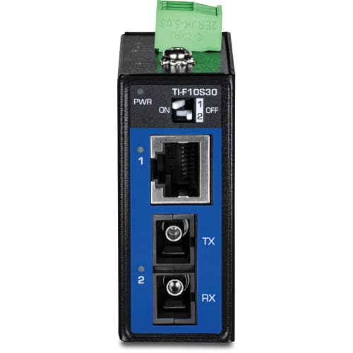 TRENDnet Industrial 100Base-FX Single-Mode SC Fiber Converter, TI-F10S30, - style: 30 KM