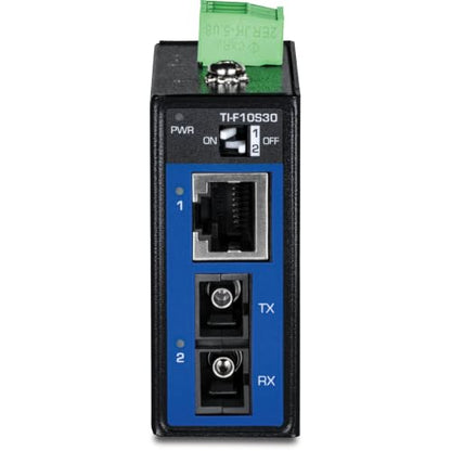TRENDnet Industrial 100Base-FX Single-Mode SC Fiber Converter, TI-F10S30, - style: 30 KM