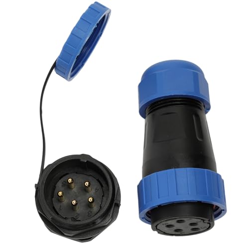 TY28 5 Pin 25A Aviation Waterproof Connector Female Male Plug Socket Quick Disconnect Panel Mount for Outdoor Electrical Device, 28mm OD - color: Panel Mount, size: 5 Pin 25A