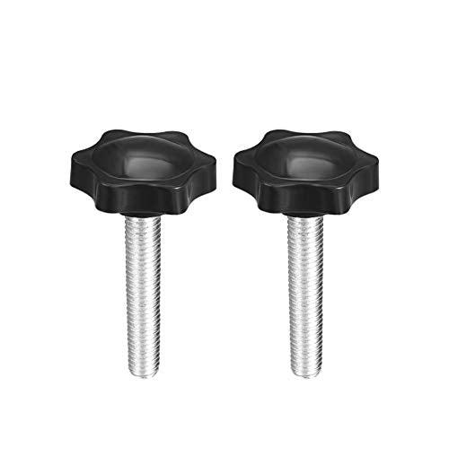 uxcell Clamping Screw Knob, 38mm Dia Plum Hex Shaped Grips Star Knob M8 x 40mm Male Thread, 2pcs - size: M8x40mm