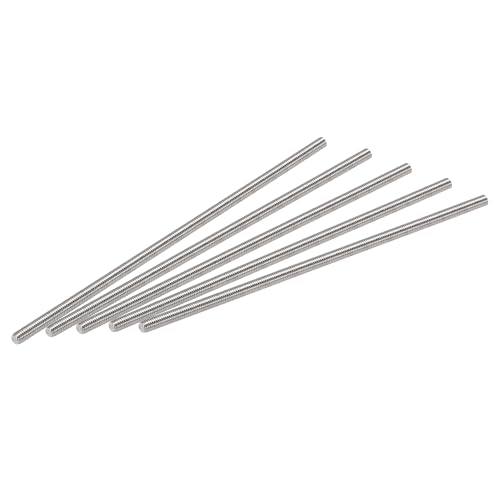 uxcell 5Pcs M3 x 90mm Fully Threaded Rod 304 Stainless Steel Right Hand Threads,M3-0.5 Thread Pitch