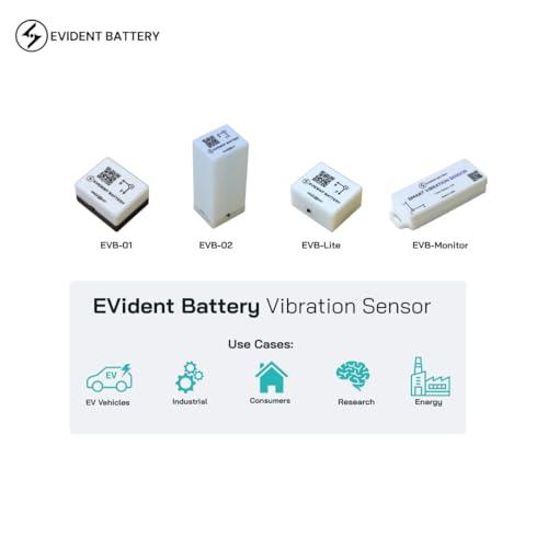 EVB-02 Wi-Fi Vibration & Motion Sensor up to 6.66kHz | 5000mAh Rechargable Battery | 6-Axis IMU (Accel. + Gyro.) | Wi-Fi and AP Mode | API Software Portal | Sensor for Engineering Applications and R&D