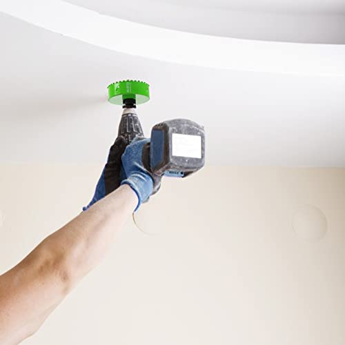 4-3/8 Inch Carbide Grit Hole Saw for 4 Inch Recessed Lights, Cutting Through Stucco, Ceiling Old Plaster, Drywall, Cement Board with 1-1/2" Depth, Up to 3X Longer Life - size: 4-3/8"