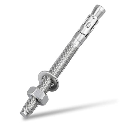 10-Pack M8-1.25 x 100 Wedge Anchors, Stainless Steel 304 (18/8), Concrete Anchor for Heavy-Duty Projects - size: M8-1.25 x 100
