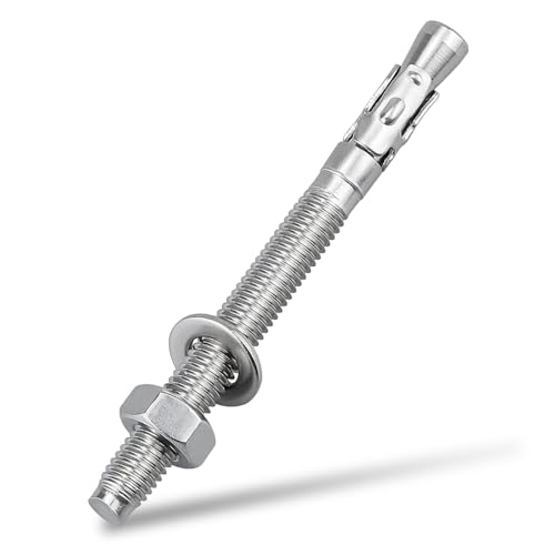 8-Pack M10-1.5 x 120 Wedge Anchors, Stainless Steel 304 (18/8), Concrete Anchor for Heavy-Duty Projects - size: M10-1.5 x 120