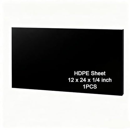 HDPE Sheet 1/4-12" x 24" High Density Polyethylene Sheets with Protective Film 1/4 Thick HDPE Plastic Sheet Board Solid Plastic Block for Flat Panel DIY Projects Machining Home (Black) - color: Black, size: 12“x24"x1/4"