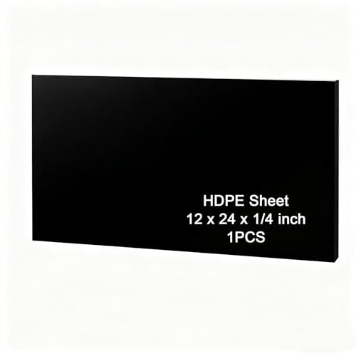HDPE Sheet 1/4-12" x 24" High Density Polyethylene Sheets with Protective Film 1/4 Thick HDPE Plastic Sheet Board Solid Plastic Block for Flat Panel DIY Projects Machining Home (Black) - color: Black, size: 12“x24"x1/4"