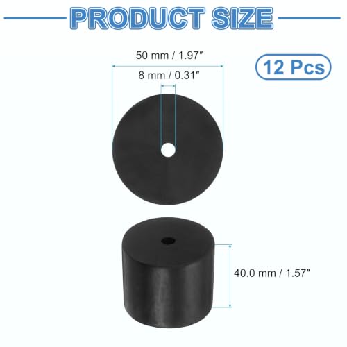 uxcell 12Pcs Rubber Vibration Isolation Washers 50mm OD x 8mm ID x 40mm Thk - size: 50mm OD x 8mm ID x 40mm Thick
