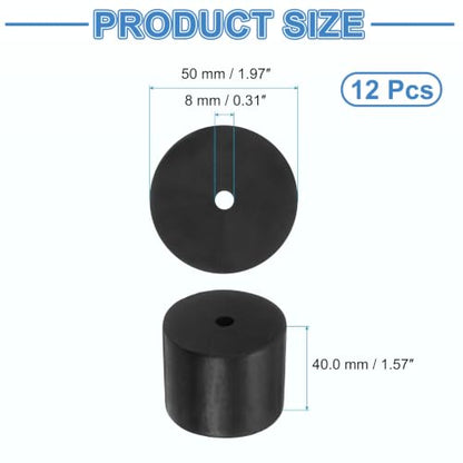 uxcell 12Pcs Rubber Vibration Isolation Washers 50mm OD x 8mm ID x 40mm Thk - size: 50mm OD x 8mm ID x 40mm Thick