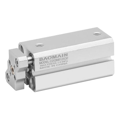Baomain Pneumatic Compact Air Cylinder, Bore 12mm Stroke 30mm Guide Rod Type Directly Mounted Double Acting CDQMB12-30