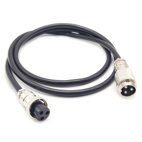 3.28 ft GX16 3 Pin Male to Female Cable, GX16 3Pins Female to Male Head Aviation Cordset Electrical Connector Panel Mount Circular Metal Adapter Cordset for Ships 7A 220V 18AWG (1meter) - size: GX16 3Pin