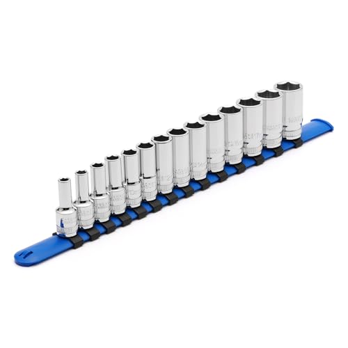 CASOMAN 14PCS 3/8" Drive 6 Pt. Mid-Length Socket Set, Metric, 6, 7, 8, 9, 10, 11, 12, 13, 14, 15, 16, 17, 18, 19 mm, Mirror Chrome Finish - size: 3/8"Dr., Mid-Length, 6.0 to 19.0mm