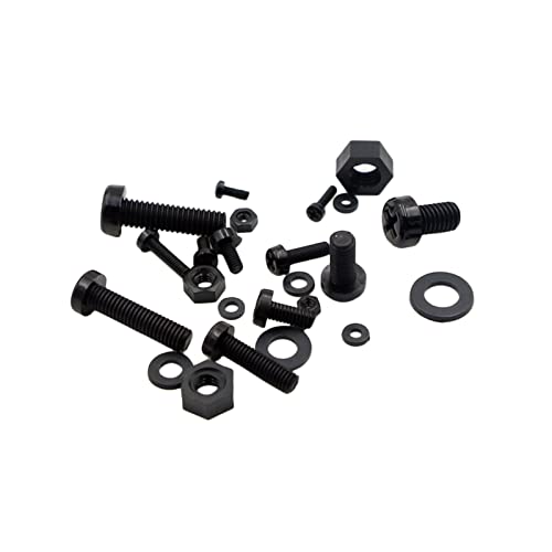 Metric M2-M6 Black Nylon Phillips Pan Head Screws, Nuts & Washers Kit - color: Black-M2M2.5M3M4M5M6
