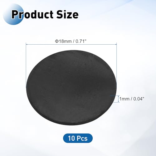 PATIKIL Rubber Solid Discs Washers 18mm OD x 1mm Thick 10 PCS - size: 18mm x 1mm