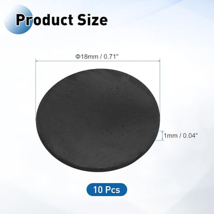 PATIKIL Rubber Solid Discs Washers 18mm OD x 1mm Thick 10 PCS - size: 18mm x 1mm