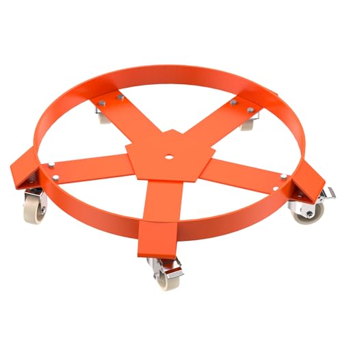 55 Gallon Drum Dolly, Heavy Duty 1000LBS Load Capacity Barrel Dolly Cart,Non Tipping Dollies with Steel Frame and 5 Swivel Casters Wheel for Carry Potted, Drum - size: 5 wheels