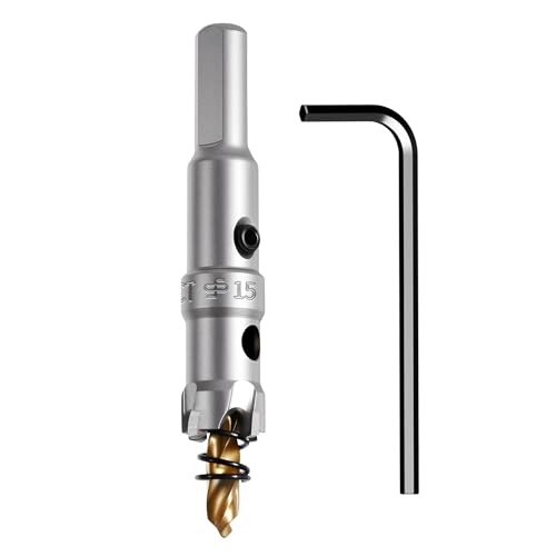 15mm TCT Hole Saw, 0.59", Heavy Duty Titanium Pilot Drill Bit - size: Φ15