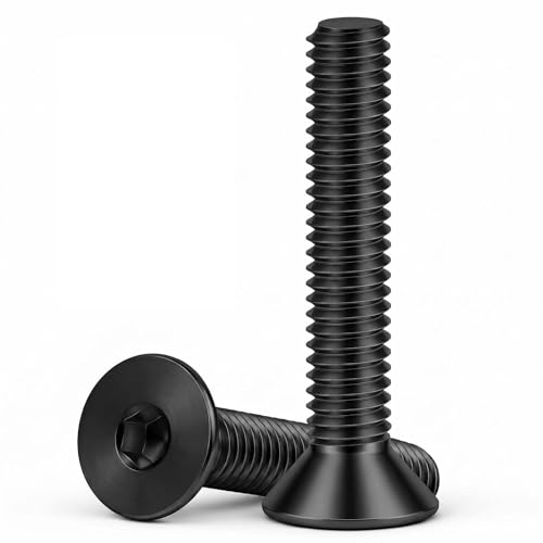 1/4-20 x 1-1/2" Flat Head Socket Cap Screws Countersunk Bolts Countersunk Bolts, Alloy Steel Grade 10.9, Fully Threaded, Black Oxide, 50 PCS - size: 1/4-20 x 1-1/2"