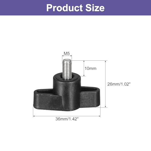 uxcell 5Pcs Clamping Screw Knob, M5 x 10mm Metric 304 Stainless Steel T Shaped Thumb Screws Handle for Quick Remove Hand Tightening Knob Replacement - size: M5 x 10mm
