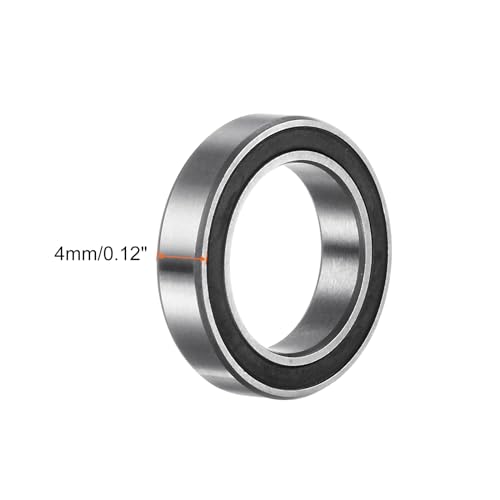 uxcell 10pcs 6701-2RS Deep Groove Ball Bearings, Chrome Steel Double Rubber Sealed Bearing 12mm x 18mm x 4mm - size: 12mm x 18mm x 4mm