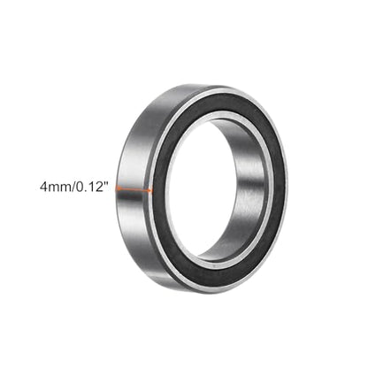 uxcell 10pcs 6701-2RS Deep Groove Ball Bearings, Chrome Steel Double Rubber Sealed Bearing 12mm x 18mm x 4mm - size: 12mm x 18mm x 4mm