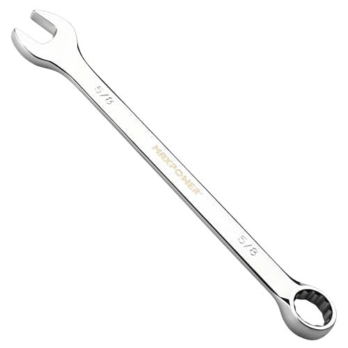 MAXPOWER 5/8 Inch Combination Wrench Set, Professional Open and Box End Spanners with Mirror Finish, Made with Forged and Heat-Treated Cr-V Steel, 12-Point Design - size: 5/8 Inch