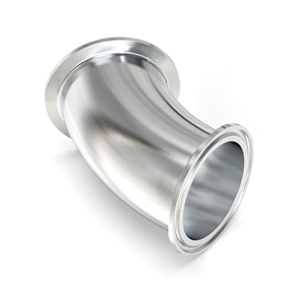 TAISHER 1PCS 304 Stainless Steel 1" Tube OD 45 Degree Elbow Sanitary Pipe Fittings 1.5" Tri Clamp 50.5MM Ferrule Flange with 2PCS Silicone Gaskets - size: 1" Tube OD (1.5" Tri Clamp)