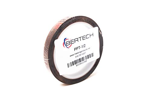 Bertech High Temperature Tape, 3-Pack, 1 Mil Thick, 1/2 Inch Wide x 36 Yards Long, Polyimide Film with Silicone Adhesive, 500°F Resistance - size: 3-Pack