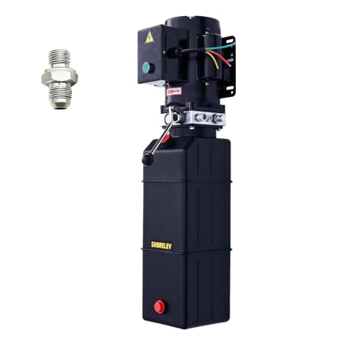 220V 60Hz Hydraulic Power Unit, Hydraulic Motor, Dump Trailer Pump14L Plastic Reservoir, Manual Button Control, for Auto Lifts, Vehicle Repair, Garage Equipment, and Industrial Applications - color: Black, size: 220V 60Hz 15QT Plastic