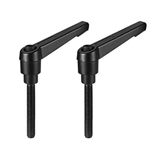 uxcell M6 x 32mm Handle Adjustable Clamping Lever Knobs Black 2pcs - color: Black, size: M6 x 32mm